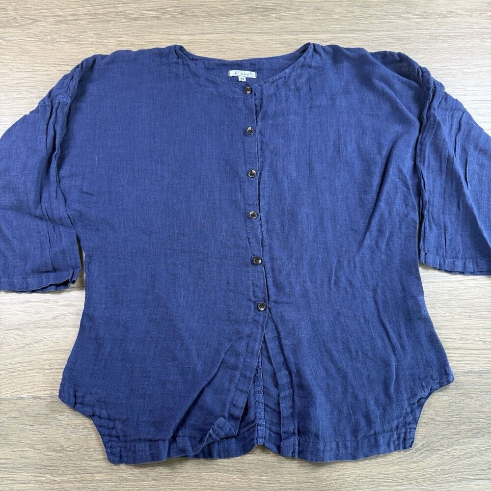 Kleen Linen Top Women XS Relaxed Oversized Summer Travel Resort Breathable